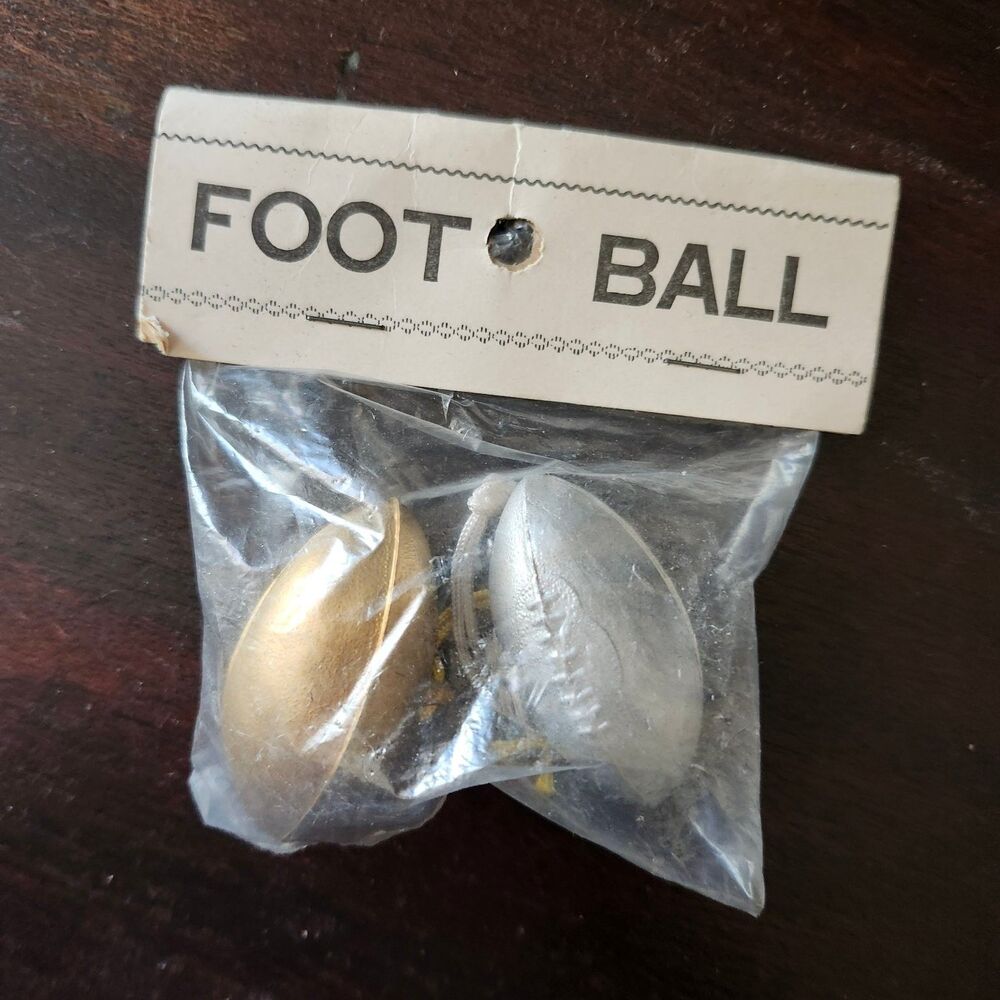 Vintage Football Charms Pendants Gold Silver Tone Metal Jewelry Making Craft Lot